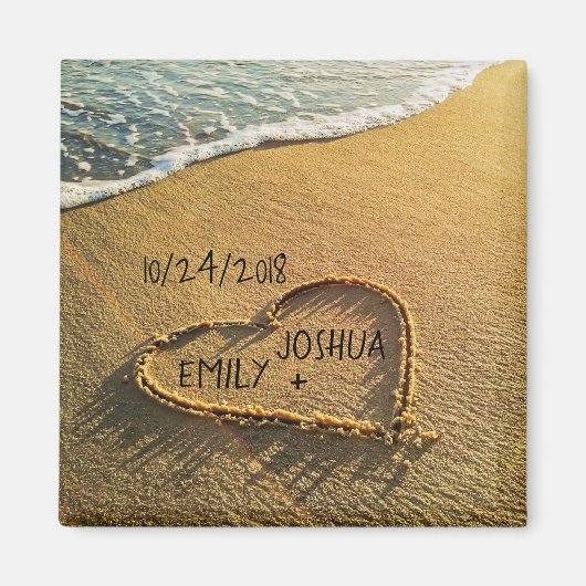 Das Herz des Sandstrands Tropical Beach Magnet (Vorne)