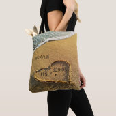 Das Herz des Sandstrands Tropical Beach Tasche (Von Nahem)
