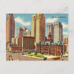 Das Herz Detroits Postkarte