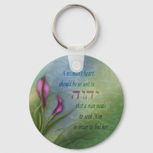 Das Herz einer Frau - Calla-Lilie Schlüsselanhänger