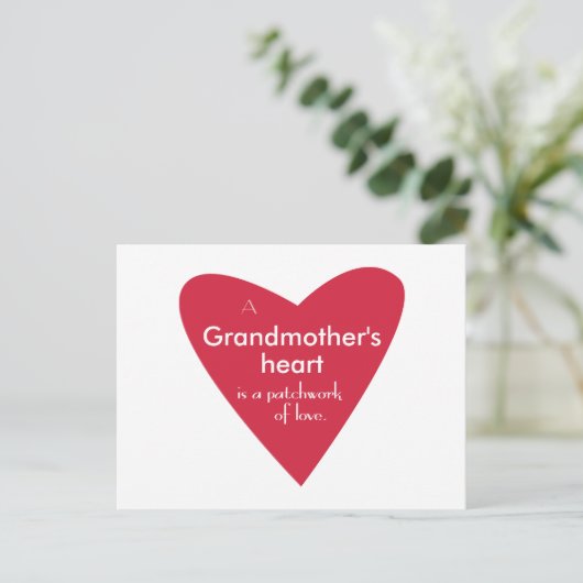 Das Herz einer Großmutter Postkarte (Stehend Vorderseite)
