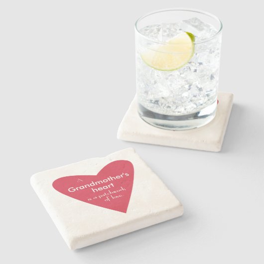 Das Herz einer Großmutter Steinuntersetzer (Seitenansicht)