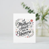 Das Herz einer Mutter birgt das Universum Postkarte (Stehend Vorderseite)