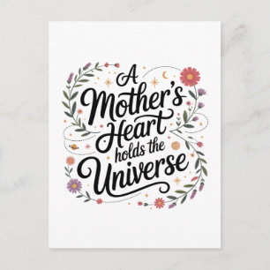 Das Herz einer Mutter birgt das Universum Postkarte