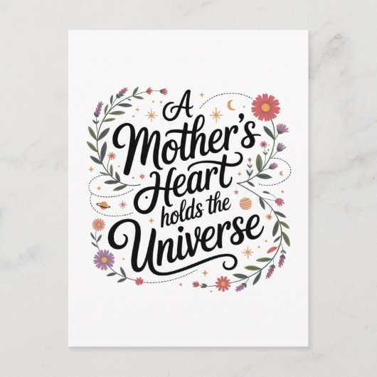 Das Herz einer Mutter birgt das Universum Postkarte (Vorderseite)
