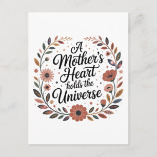 Das Herz einer Mutter birgt das Universum Postkarte