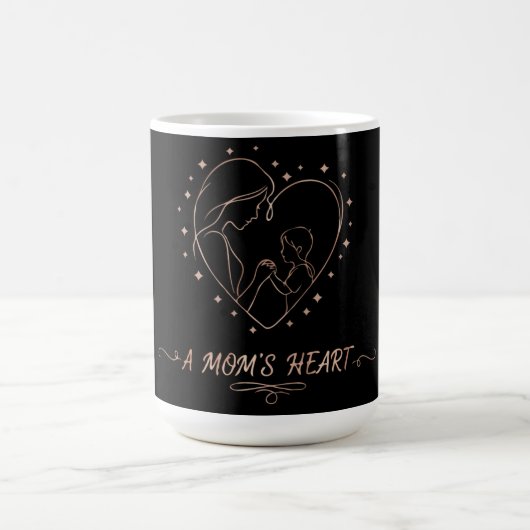 Das Herz einer Mutter | Elegantes Roségold Mutter Kaffeetasse (Mittel)