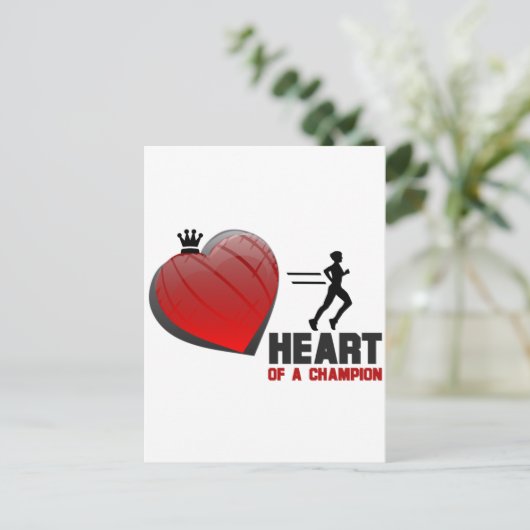 Das Herz eines Champion-Laufens Postkarte (Stehend Vorderseite)