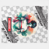 Das Herz eines Champion Racing Sportwagen Geburtst Fleecedecke (Vorderseite (Horizontal))