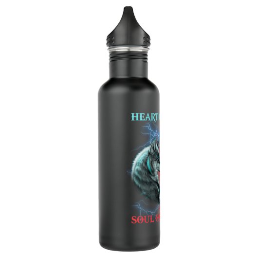 Das Herz eines Wolf-Souls eines Drachen Edelstahlflasche (Links)