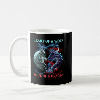 Das Herz eines Wolf-Souls eines Drachen Kaffeetasse
