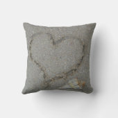 das Herz im Sand mit Muschel Kissen (Rückseite)