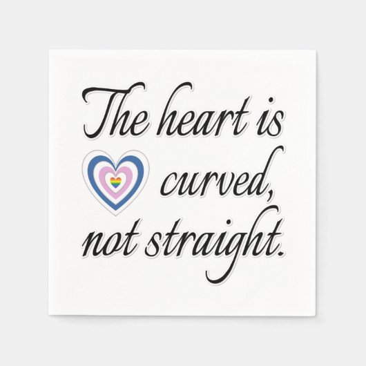 Das Herz ist nicht gerade Serviette (Vorderseite)