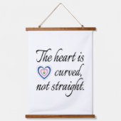 Das Herz ist nicht gerade Wandteppich Mit Holzrahmen (Vorderseite)