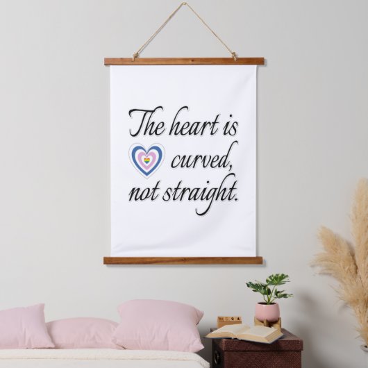 Das Herz ist nicht gerade Wandteppich Mit Holzrahmen (Schlafzimmer)