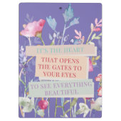 Das Herz öffnet die Tore, der Blumengarten Klemmbrett (Rückseite)