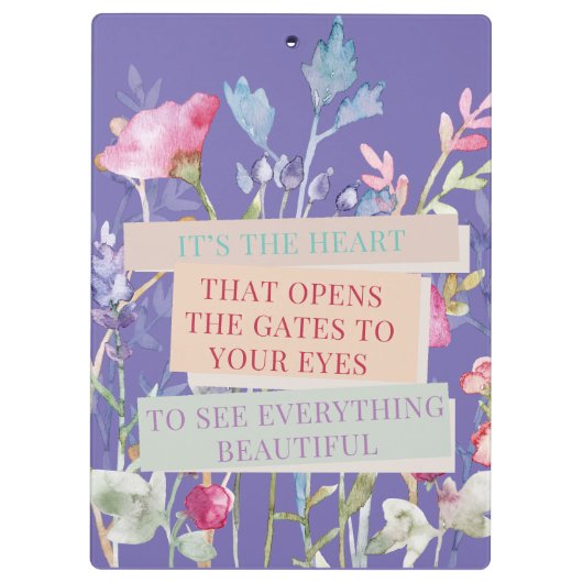Das Herz öffnet die Tore, der Blumengarten Klemmbrett (Rückseite)