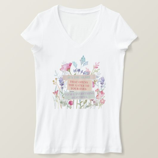 Das Herz öffnet die Tore, der Blumengarten T-Shirt (Design vorne)