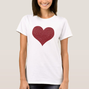 Das Herz stilvollen roten Imitat-Glitzervalentines T-Shirt