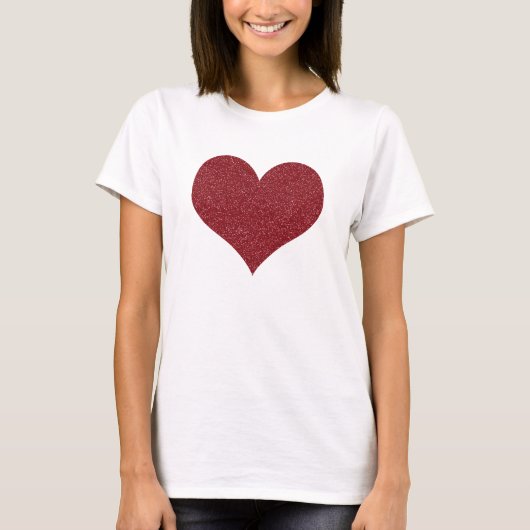Das Herz stilvollen roten Imitat-Glitzervalentines T-Shirt (Vorderseite)