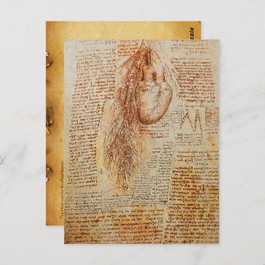 Das Herz und das Bronchial Arteries Pergament Postkarte (Vorne/Hinten)