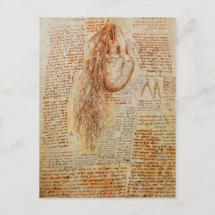 Das Herz und das Bronchial Arteries Pergament Postkarte