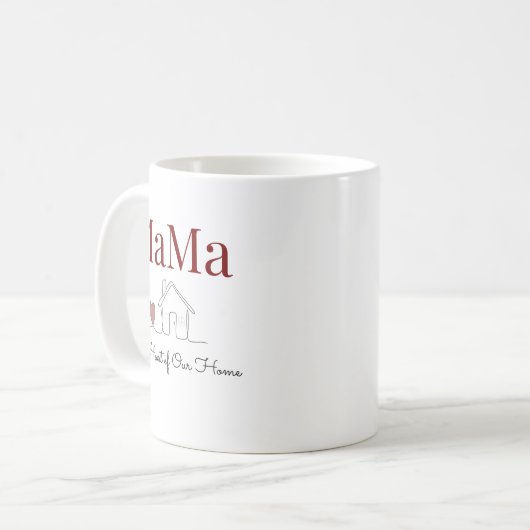 Das Herz unserer Zuhause Kaffeetasse (Vorderseite Links)