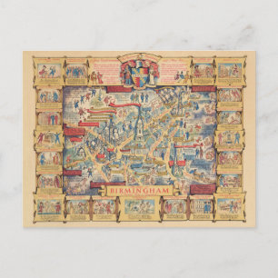 Das Herz von Birmingham, England Karte