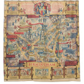 Das Herz von Birmingham, England Karte Duschvorhang (Vorderseite)