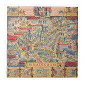 Das Herz von Birmingham, England Karte Fliese (Vorderseite)