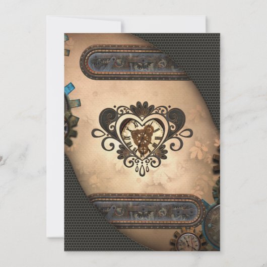 Das Herz von Steampunk Einladung (Rückseite)