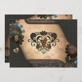Das Herz von Steampunk Einladung (Vorne/Hinten)