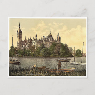 Das herzogliche Schloss, Ostseite, Schwerin, Meckl Postkarte