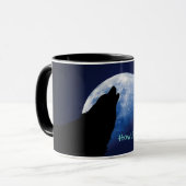 Das Heulen hilft… HundeTasse mit Wolf Tasse (Vorderseite Links)