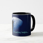 Das Heulen hilft… HundeTasse mit Wolf Tasse (VorderseiteRechts)