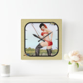 Das heutige Button für den Fang Quadratische Wanduhr (Zuhause)