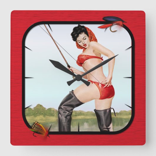 Das heutige Button für den Fang Quadratische Wanduhr (Vorderseite)