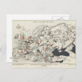 Das heutige Europa', 1887 Postkarte (Vorne/Hinten)