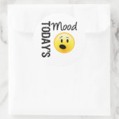 Das heutige Mood Emoticon OMG Runder Aufkleber (Tasche)