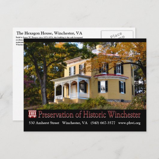 Das Hexagon-Haus im Fall Foliage Postkarte (Vorne/Hinten)