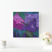 Das Hideaway - Abstrakt Lila und Magenta-Himmel Quadratische Wanduhr (Zuhause)