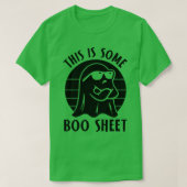 Das hier ist ein Boo-Blatt Cool Ghost Funny Hallow T-Shirt (Design vorne)
