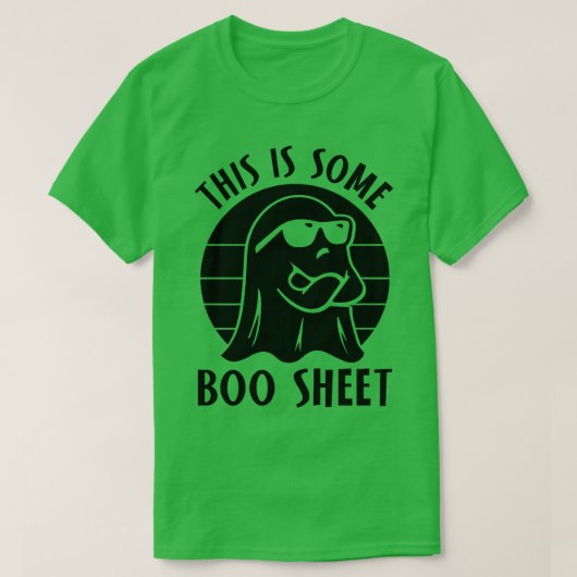 Das hier ist ein Boo-Blatt Cool Ghost Funny Hallow T-Shirt (Design vorne)