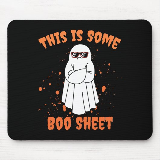 Das hier ist ein Boo Sheet Ghost Funny Halloween Mousepad (Vorne)
