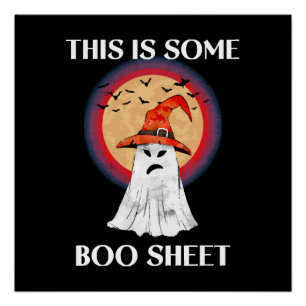 Das hier ist ein Boo Sheet Halloween Ghost Funny Poster