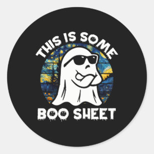 Das hier ist ein Boosheet Retro Van Gogh Halloween Runder Aufkleber