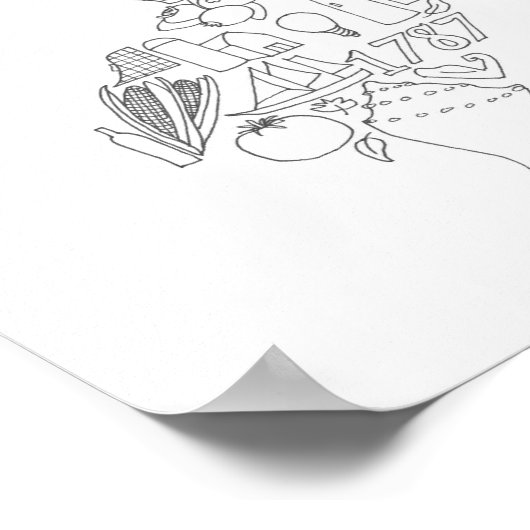 Das hier wird von Jersey handgezeichnet Poster (Ecke)