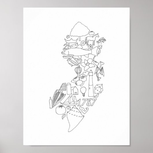 Das hier wird von Jersey handgezeichnet Poster (Vorne)