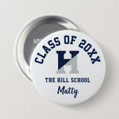 Das Hill School Button Logo ist Personalisiert (Vorne & Hinten)