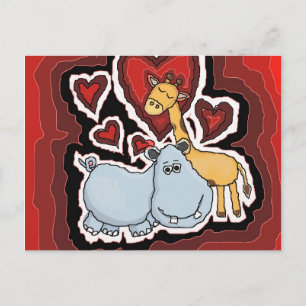 das Hippo, die Giraffe und das Herz. Postkarte